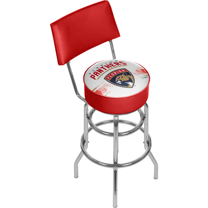 NHL Swivel Swivel Bar Stool with Back - Florida Panthers Image 1