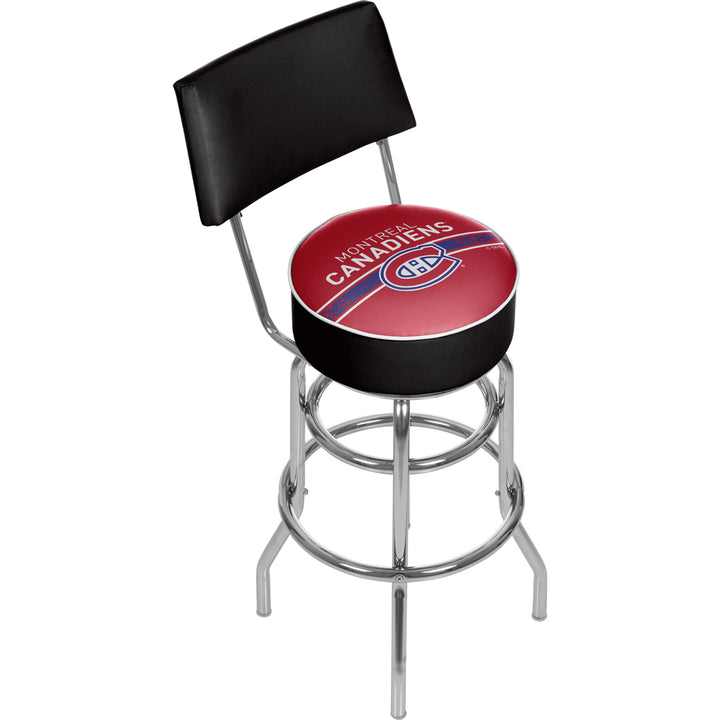 NHL Swivel Swivel Bar Stool with Back - Montreal Canadiens Image 1
