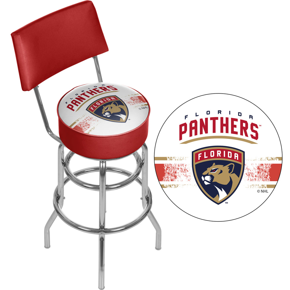 NHL Swivel Swivel Bar Stool with Back - Florida Panthers Image 2