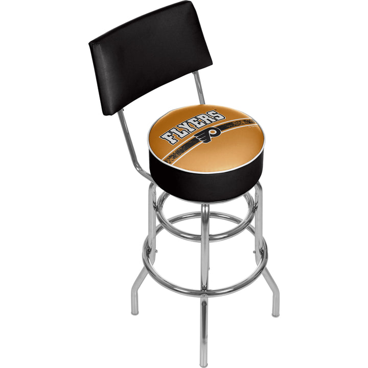 NHL Swivel Swivel Bar Stool with Back - Philadelphia Flyers Image 1