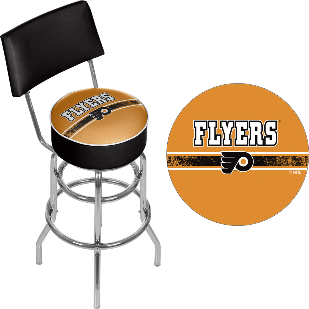 NHL Swivel Swivel Bar Stool with Back - Philadelphia Flyers Image 2