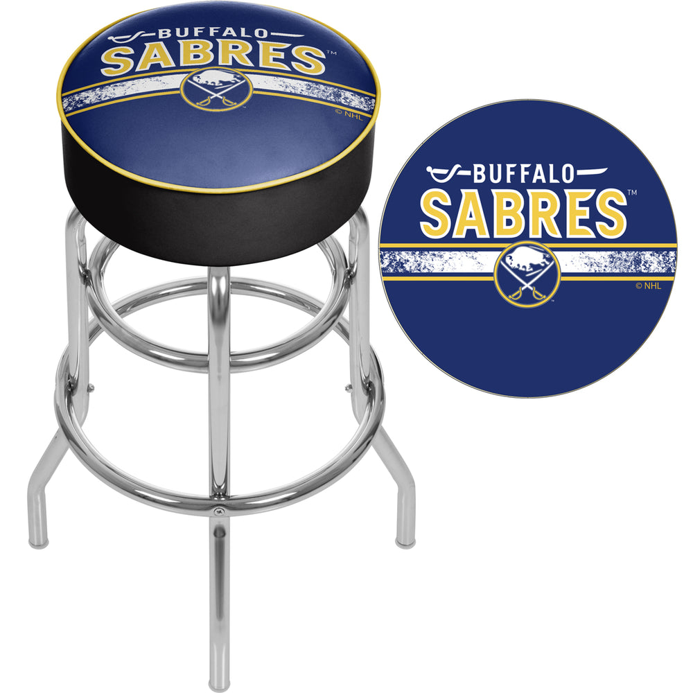 NHL Chrome Bar Stool with Swivel - Buffalo Sabres Image 2