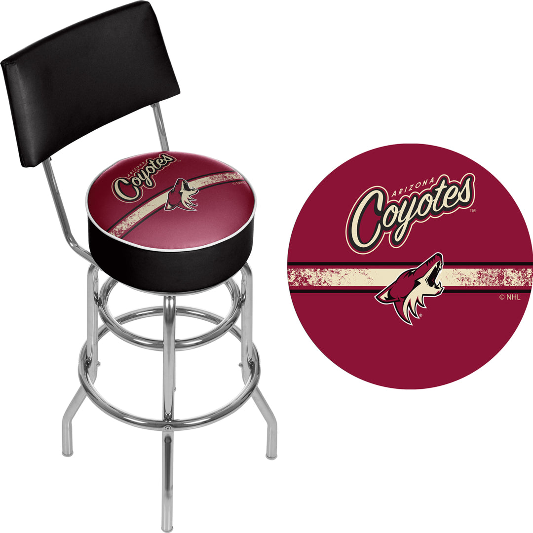 NHL Swivel Swivel Bar Stool with Back - Arizona Coyotes Image 2