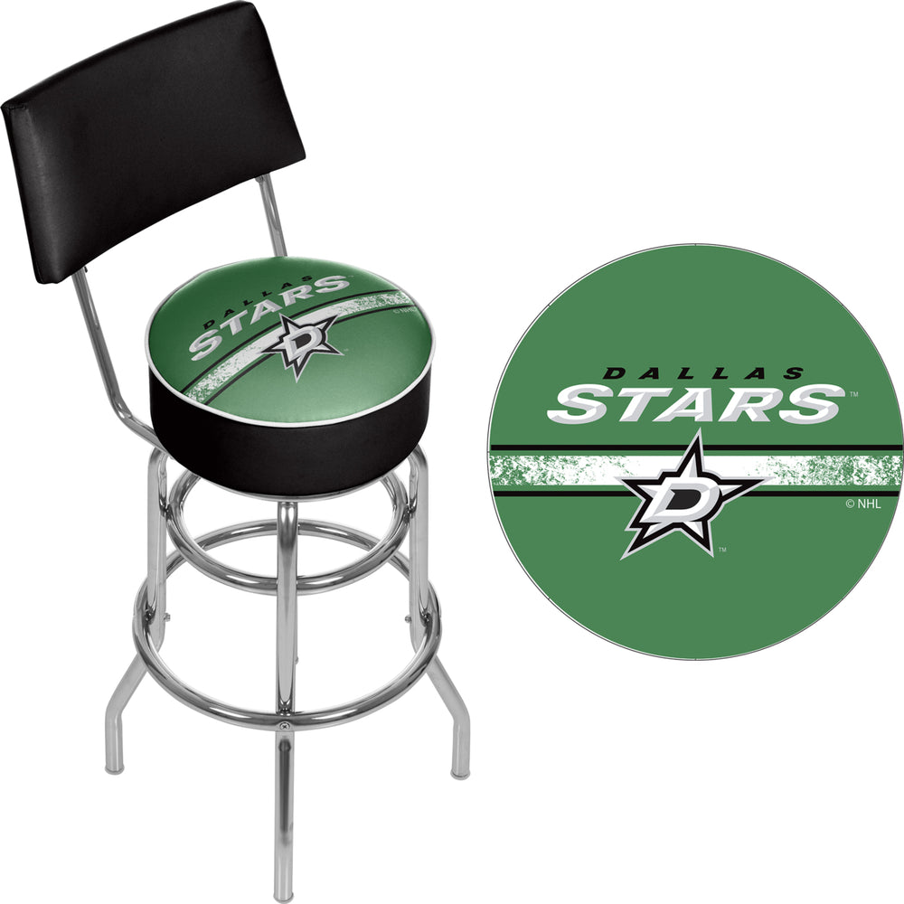 NHL Swivel Swivel Bar Stool with Back - Dallas Stars Image 2