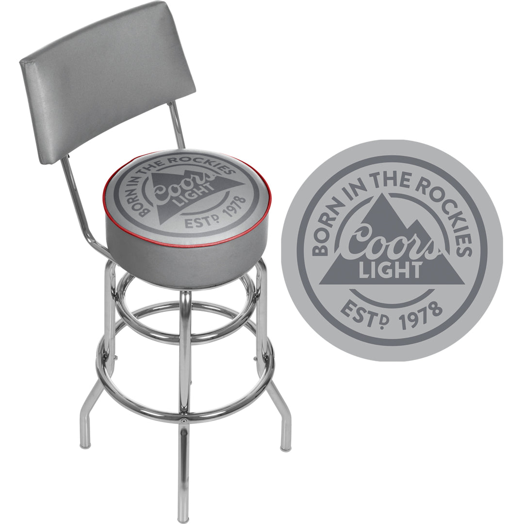 Coors Light Swivel Swivel Bar Stool with Back Image 2