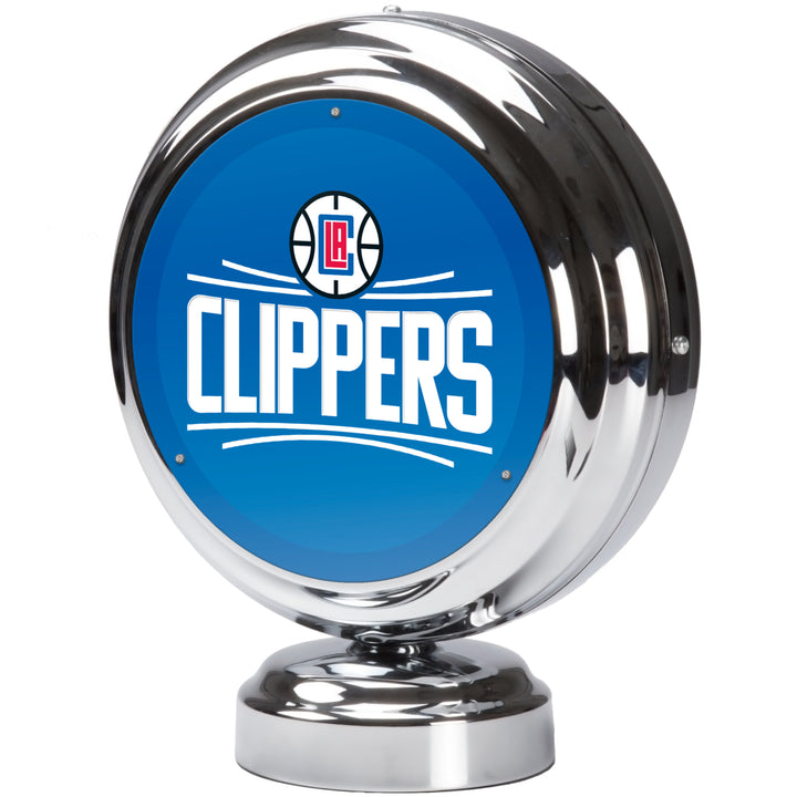 Los Angeles Clippers NBA Chrome Retro Style Tabletop Neon Clock Image 2