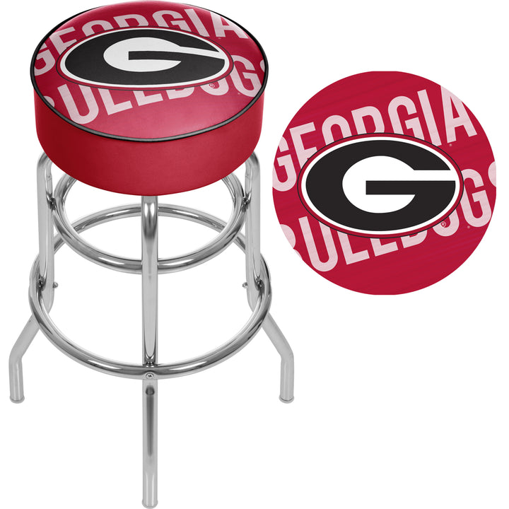 University of Georgia Padded Swivel Bar Stool 30 Inches High - Wordmark Image 2