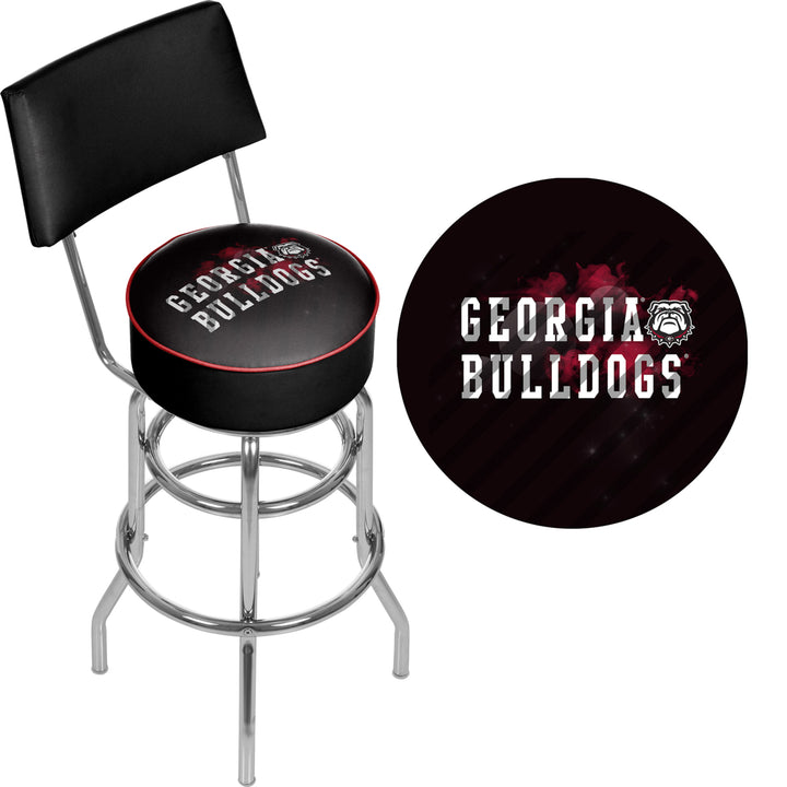 University of Georgia Swivel Swivel Bar Stool with Back - Smoke Image 2