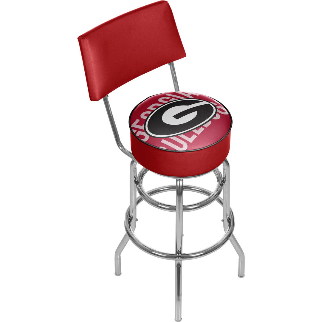 University of Georgia Swivel Swivel Bar Stool with Back - Wordmark Image 1