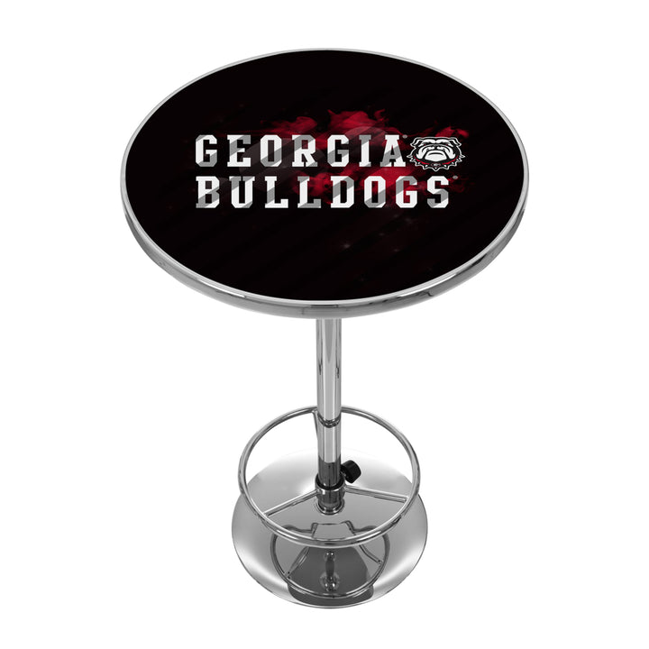 University of Georgia Chrome 42 Inch Pub Table - Smoke Image 1