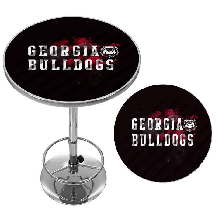 University of Georgia Chrome 42 Inch Pub Table - Smoke Image 2