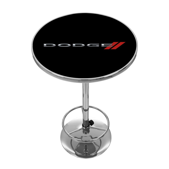 Dodge Chrome Pub Table 42 Inch Adjustable Footrest Game Room Accent Furniture Image 1