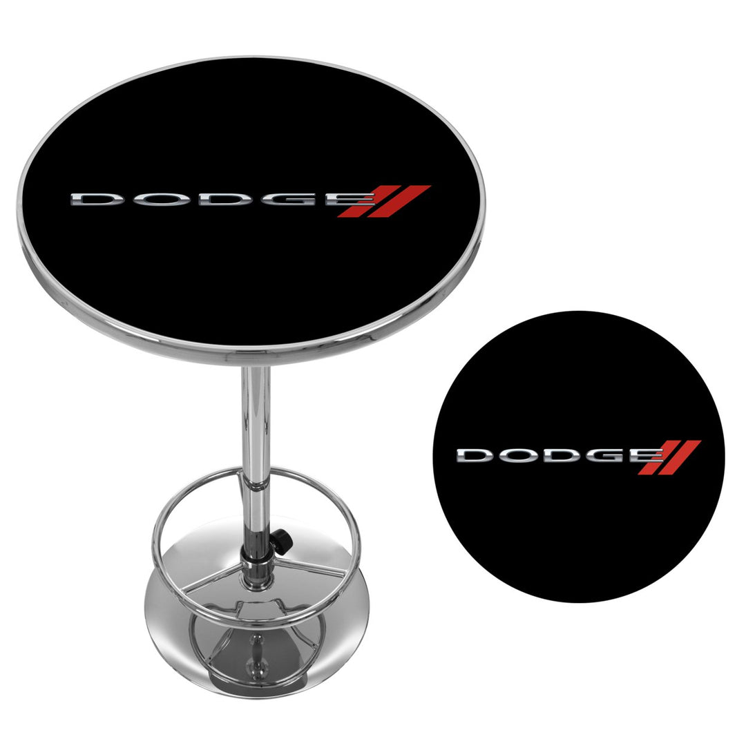 Dodge Chrome Pub Table 42 Inch Adjustable Footrest Game Room Accent Furniture Image 2