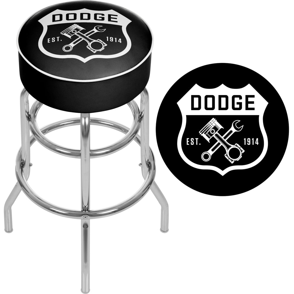 Dodge Garage Padded Swivel Bar Stool 30 Inches High Image 2