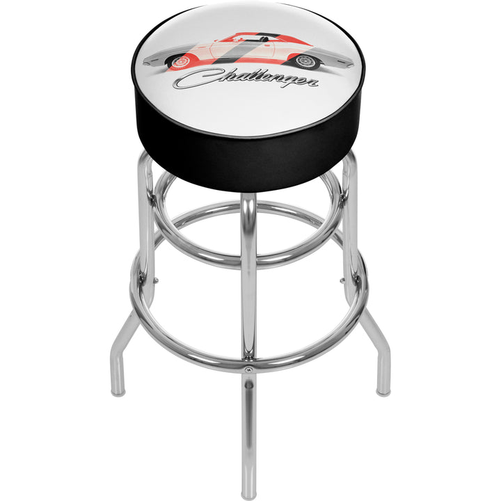 Dodge Padded Swivel Bar Stool 30 Inches High - Challenger Stripes Image 1