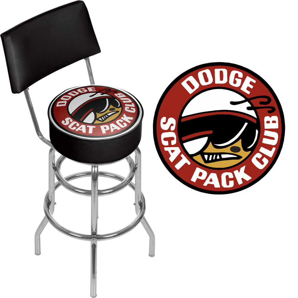 Dodge Swivel Swivel Bar Stool with Back - Scat Pack Image 2
