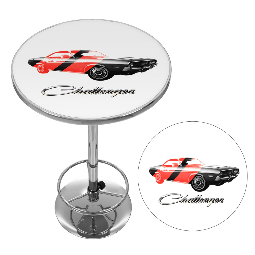 Dodge Chrome 42 Inch Pub Table - Challenger Stripes 2 Image 2