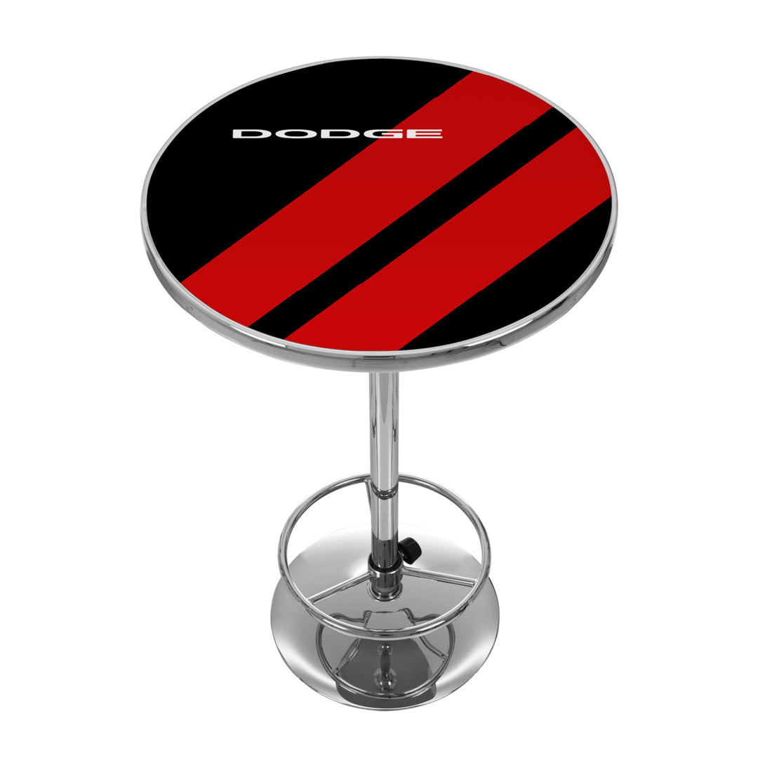 Dodge Chrome 42 Inch Pub Table - Big Stripe Image 1