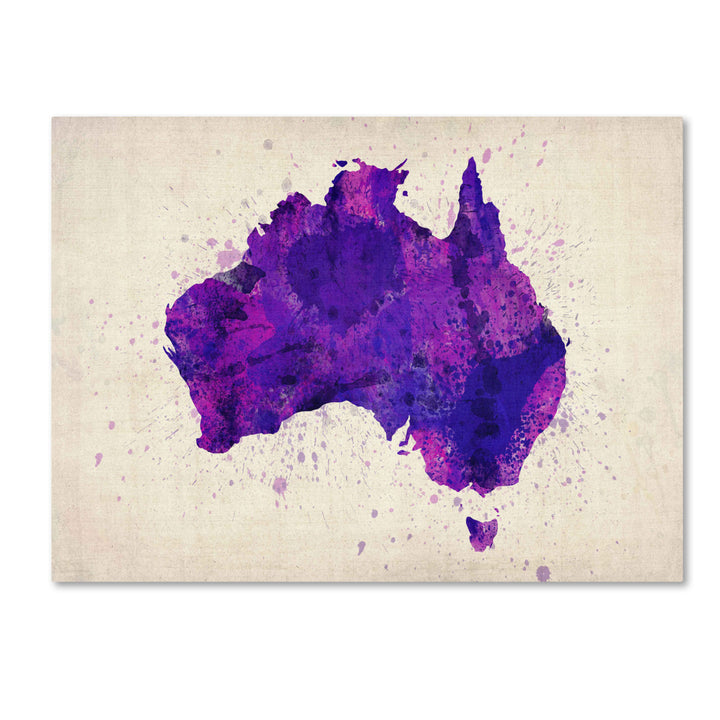 Michael Tompsett Australia Paint Splashes Map 14 x 19 Canvas Art Image 2