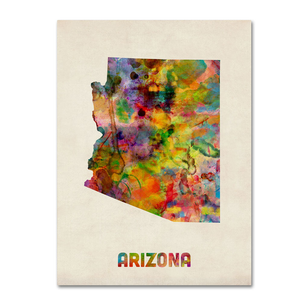 Michael Tompsett Arizona Map 14 x 19 Canvas Art Image 1