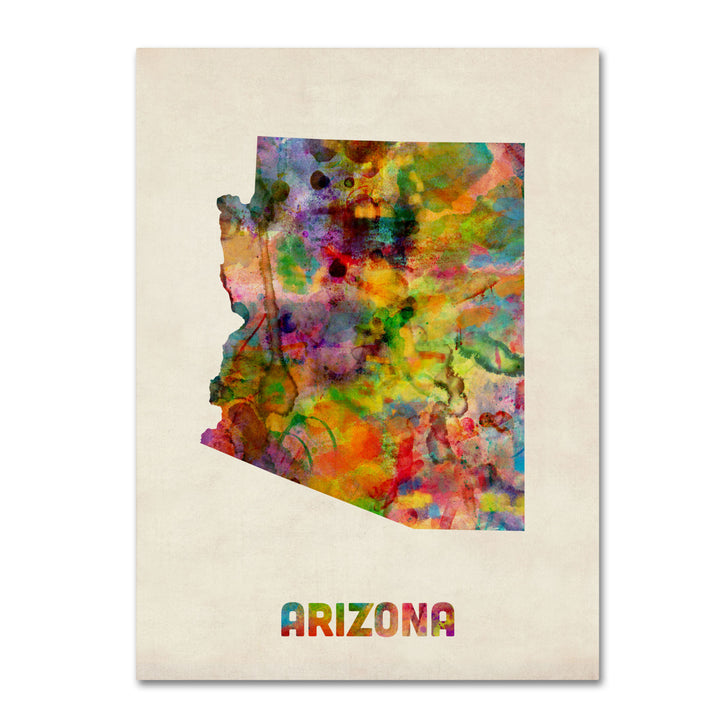 Michael Tompsett Arizona Map 14 x 19 Canvas Art Image 2