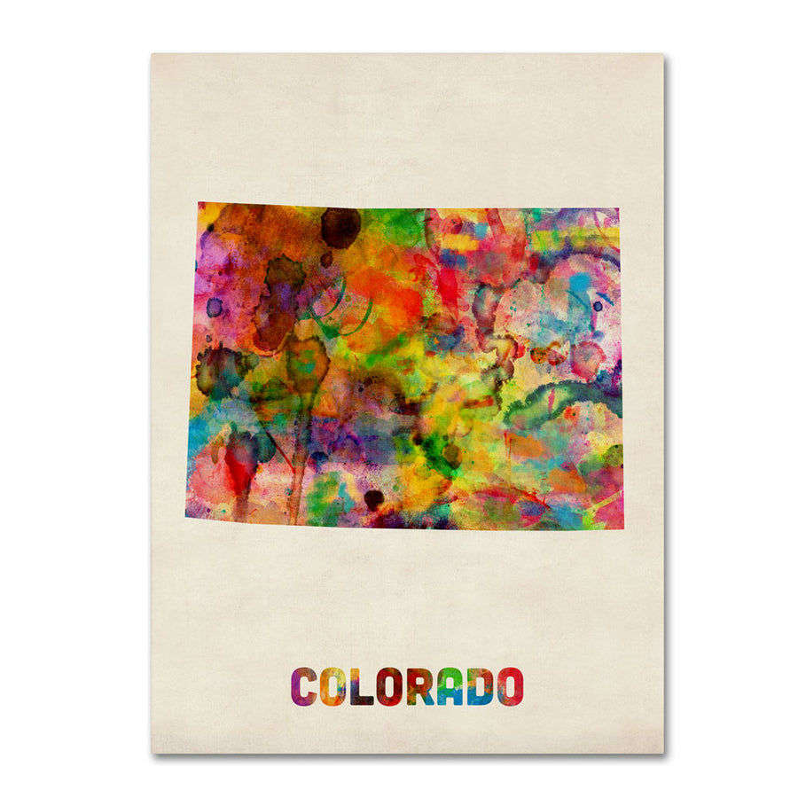 Michael Tompsett Colorado Map 14 x 19 Canvas Art Image 1