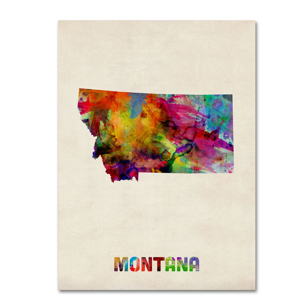 Michael Tompsett Montana Map 14 x 19 Canvas Art Image 1