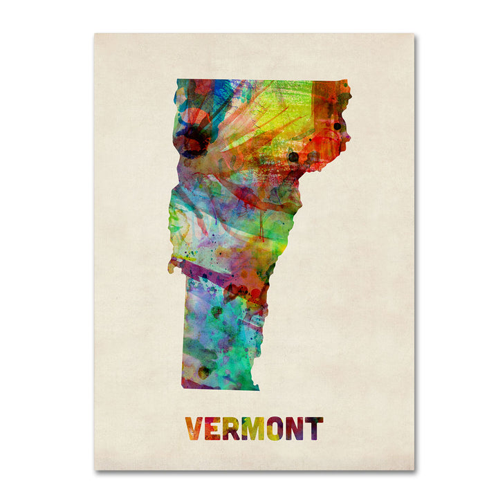 Michael Tompsett Vermont Map 14 x 19 Canvas Art Image 1