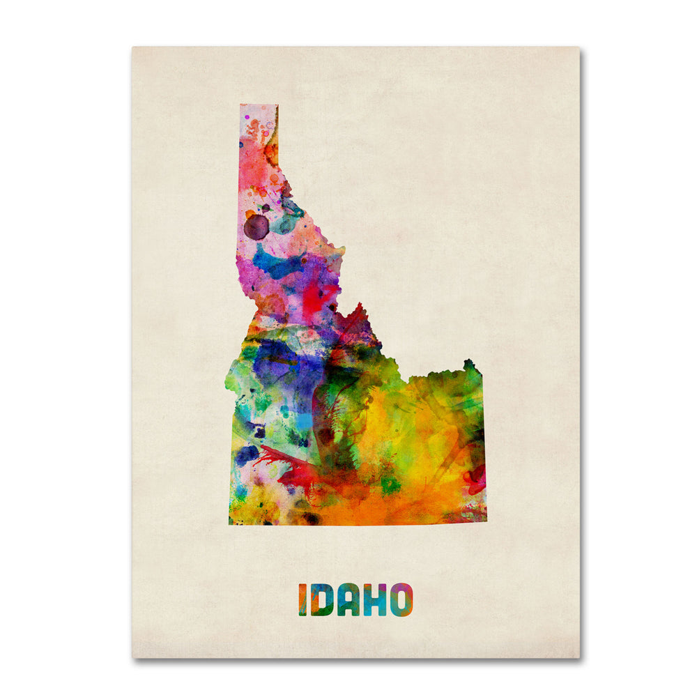 Michael Tompsett Idaho Map 14 x 19 Canvas Art Image 2