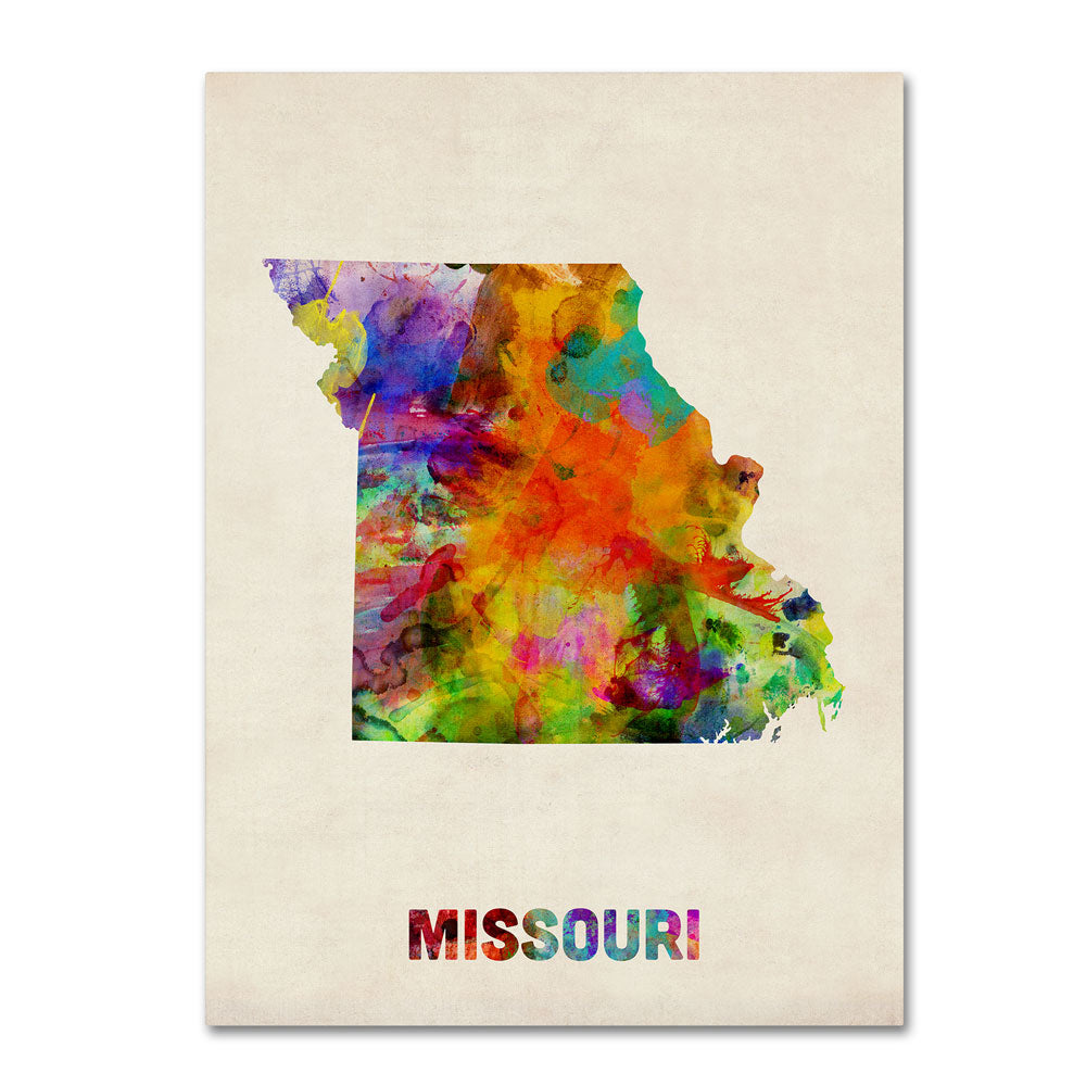 Michael Tompsett Missouri Map 14 x 19 Canvas Art Image 1