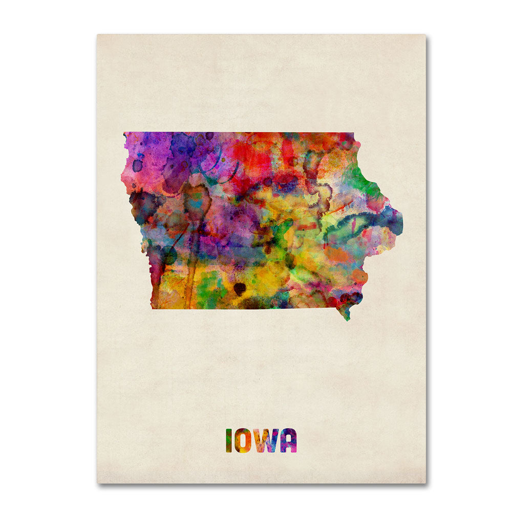 Michael Tompsett Iowa Map 14 x 19 Canvas Art Image 1