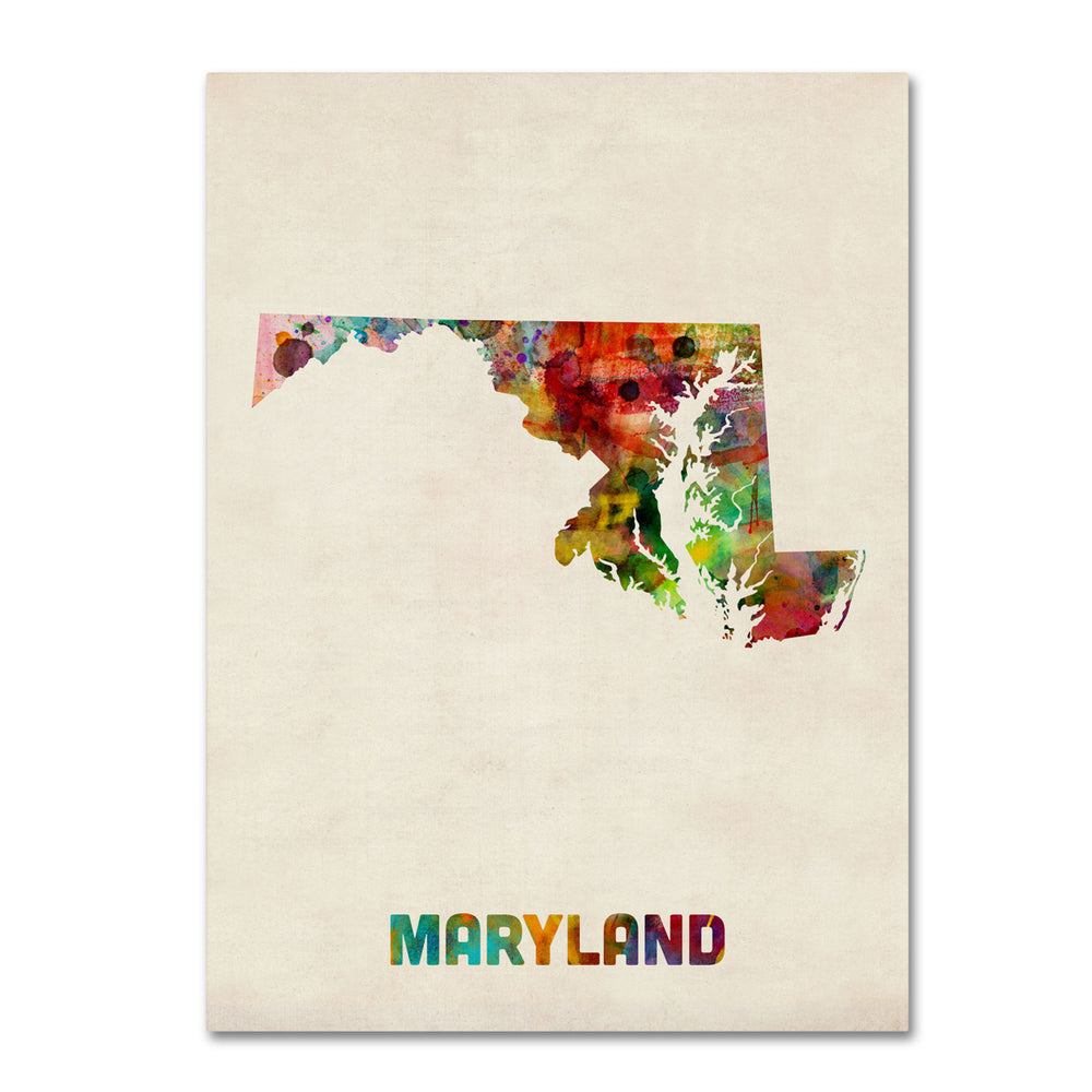 Michael Tompsett Maryland Map 14 x 19 Canvas Art Image 2