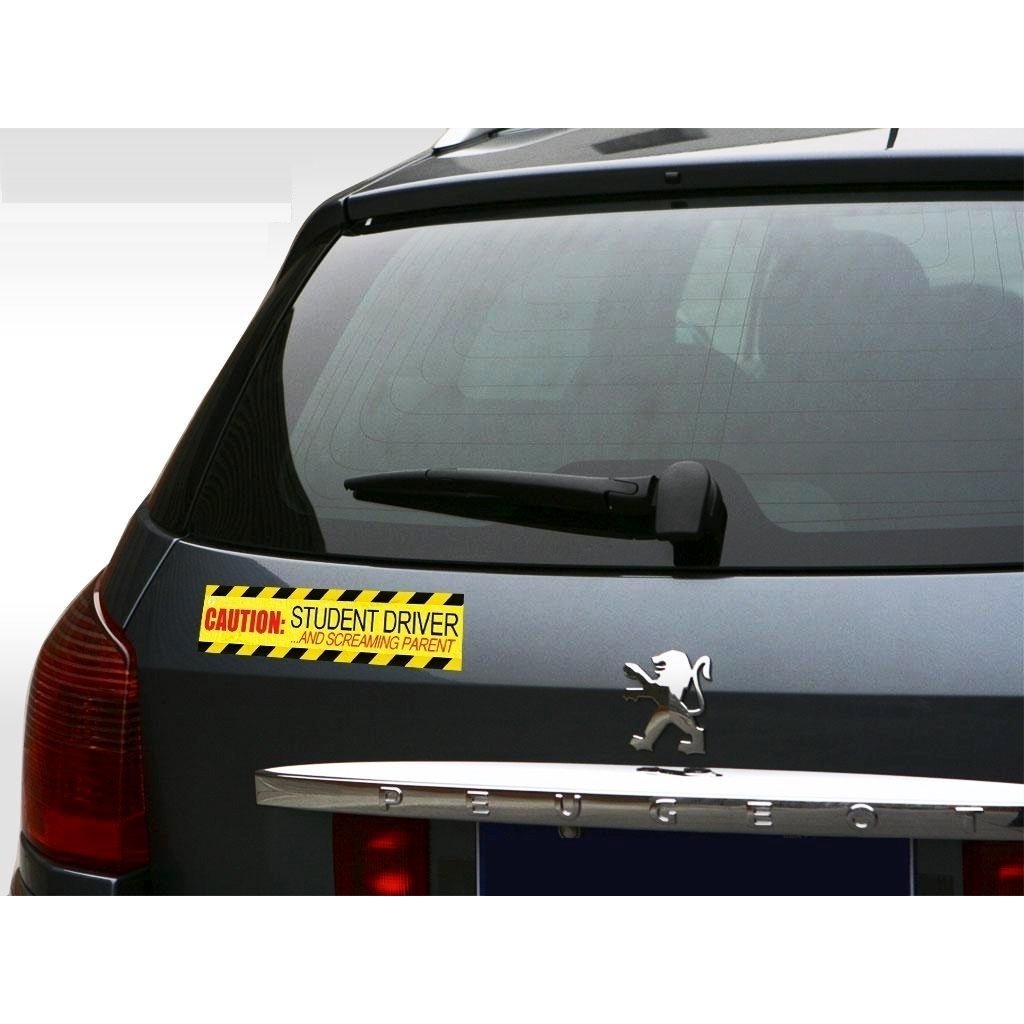 Zone Tech 3 Caution Student Driver and Screaming Parent Magnets Bumper Decal Image 2