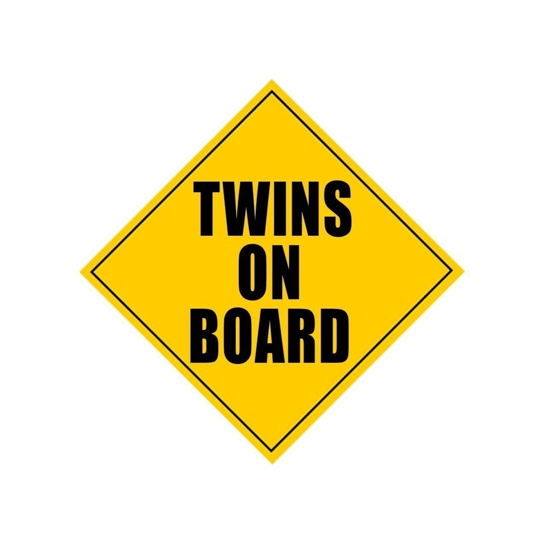 Zone Tech Twins On Board Magnet Safe Caution Safety Sign Children Magnetic Image 1