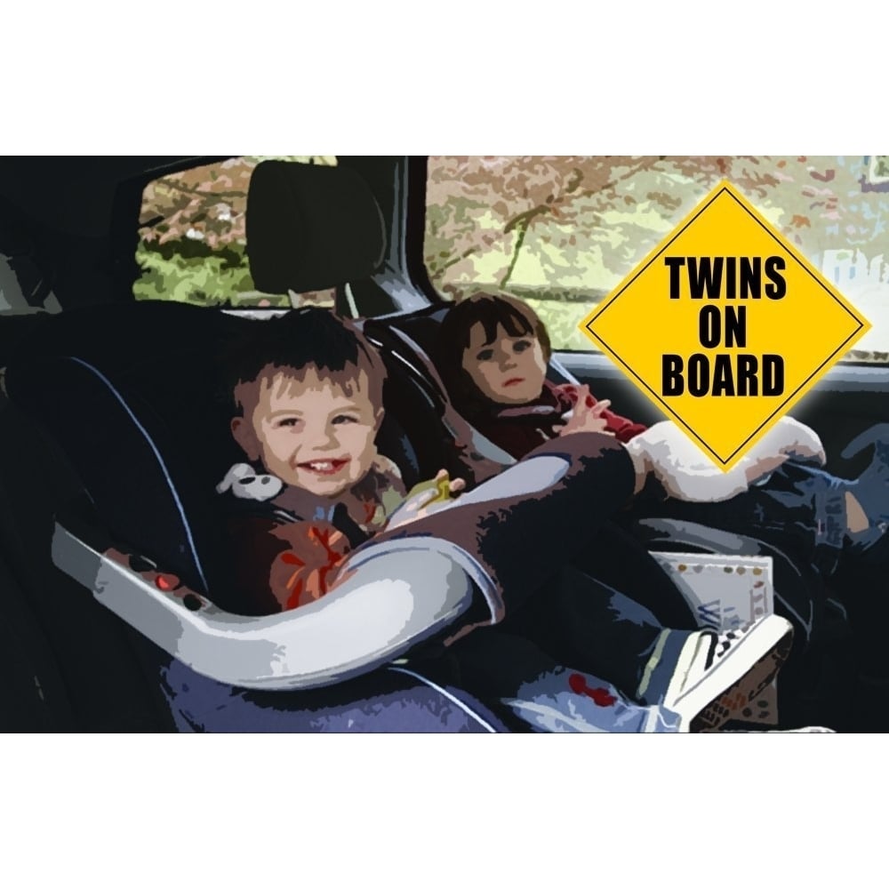 Zone Tech Twins On Board Magnet Safe Caution Safety Sign Children Magnetic Image 2