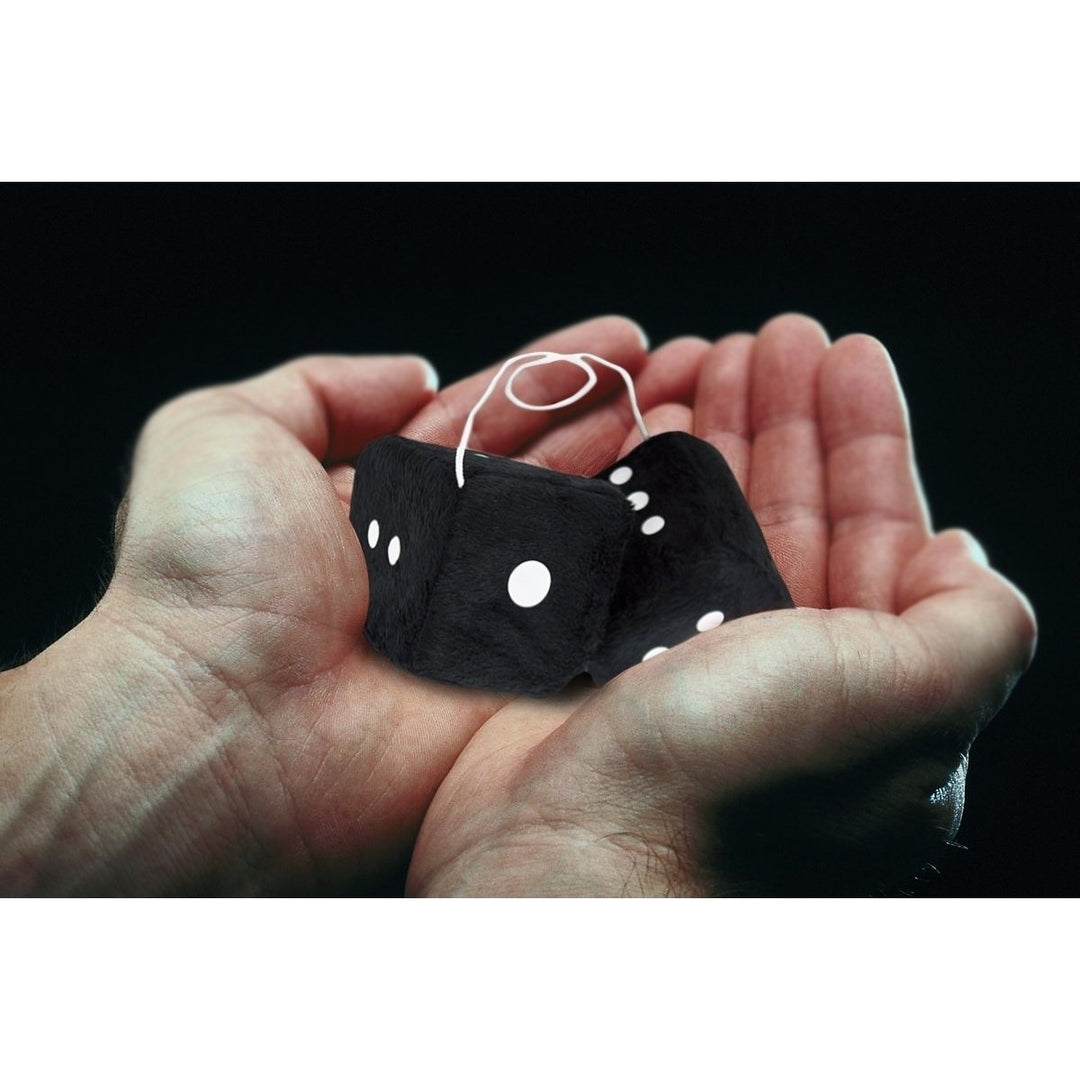 Zone Tech A Pair Black Car Fuzzy Hanging Dice Image 3