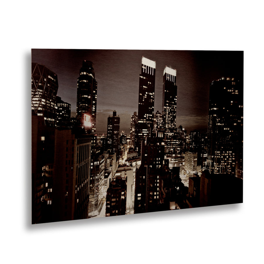 Ariane Moshayedi NYC After Dark Floating Brushed Aluminum Art 16 x 22 Image 1