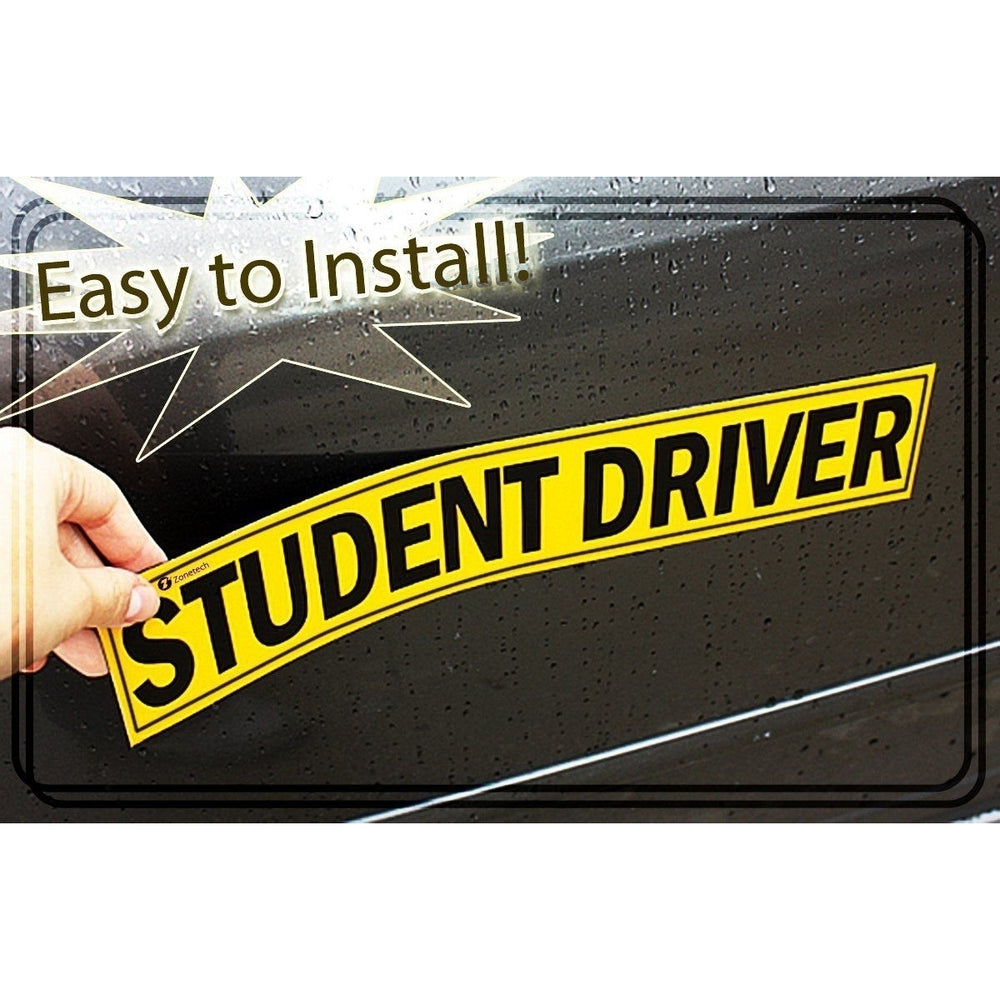 Zone Tech Student Driver Reflective Magnet Magnetic Car Bumper Warning Sign Decal Image 2