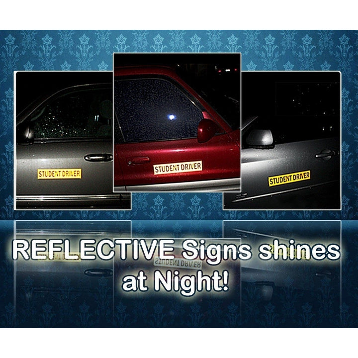 Zone Tech Student Driver Reflective Magnet Magnetic Car Bumper Warning Sign Decal Image 3