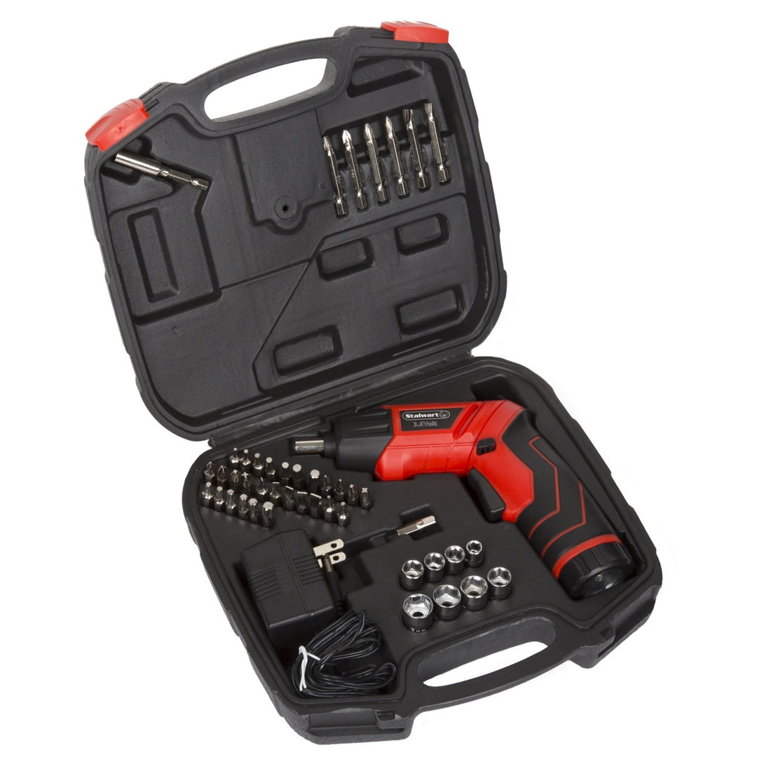 Stalwart 45 Pc 3.6V Cordless Rechargeable Screwdriver Set with LED Lights Image 3