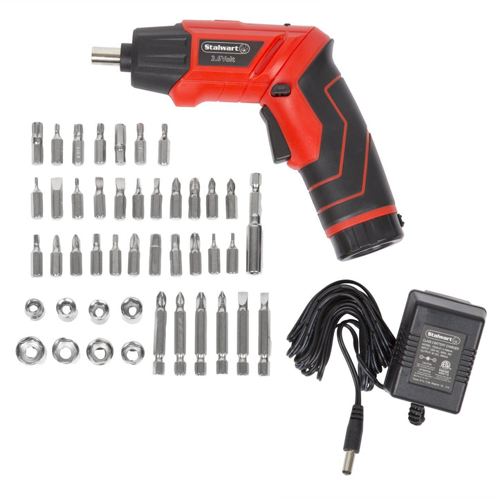 Stalwart 45 Pc 3.6V Cordless Rechargeable Screwdriver Set with LED Lights Image 4