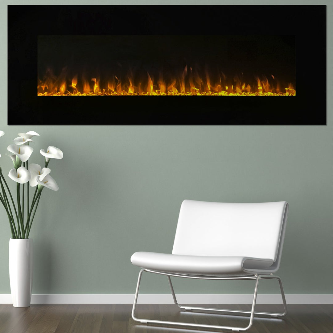 Northwest LED Fire and Ice Flame Electric Fireplace with Remote - 54 Inch Wall Mounted Image 2