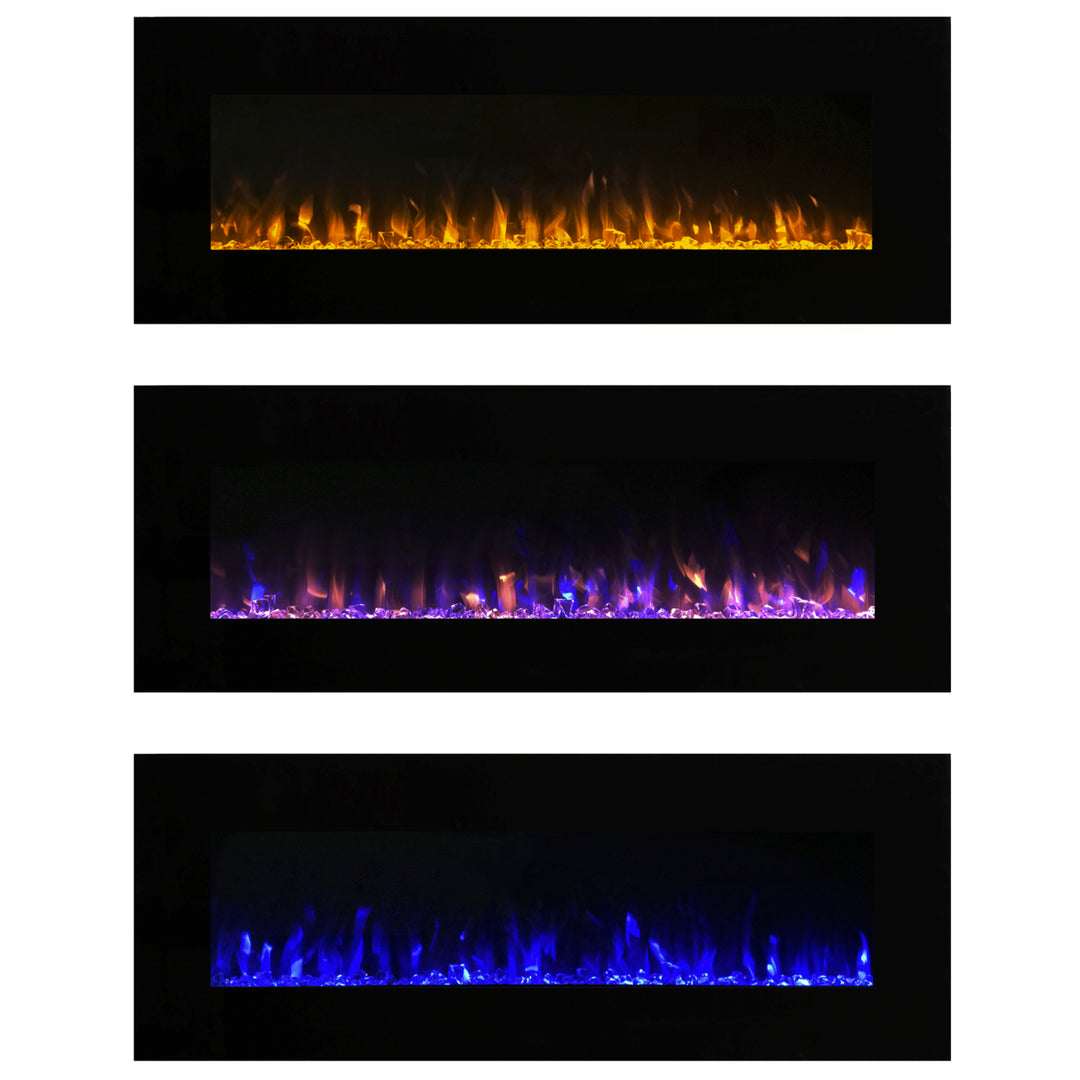Northwest LED Fire and Ice Flame Electric Fireplace with Remote - 54 Inch Wall Mounted Image 4