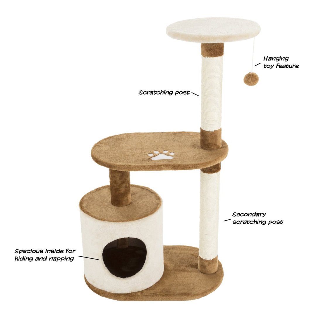 Cat Tree Condo 3 tier 37.5in high with condo and scratching posts bro Image 4