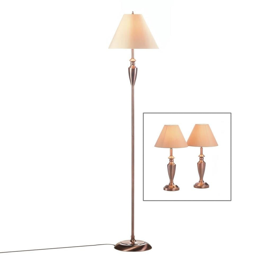 ANTIQUE COPPER LAMP TRIO Image 1