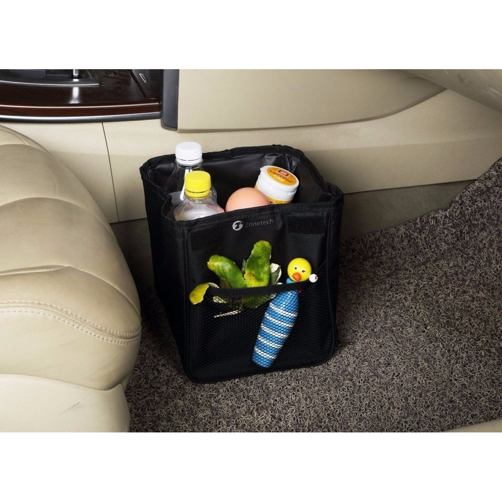 Zone Tech Car Trash Can Wastebasket Litter Bin Leakproof Storage Bag Organizer Image 2