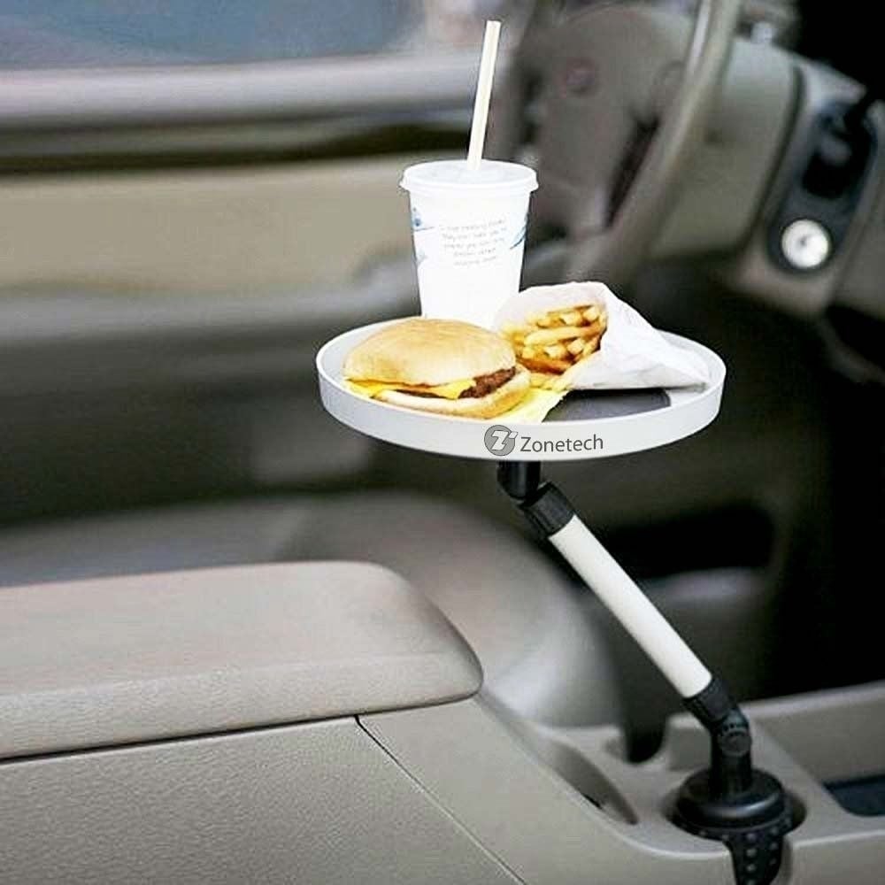 Zone Tech Car Swivel Mount Holder Travel Drink Cup Coffee Table Stand Food Tray Image 5