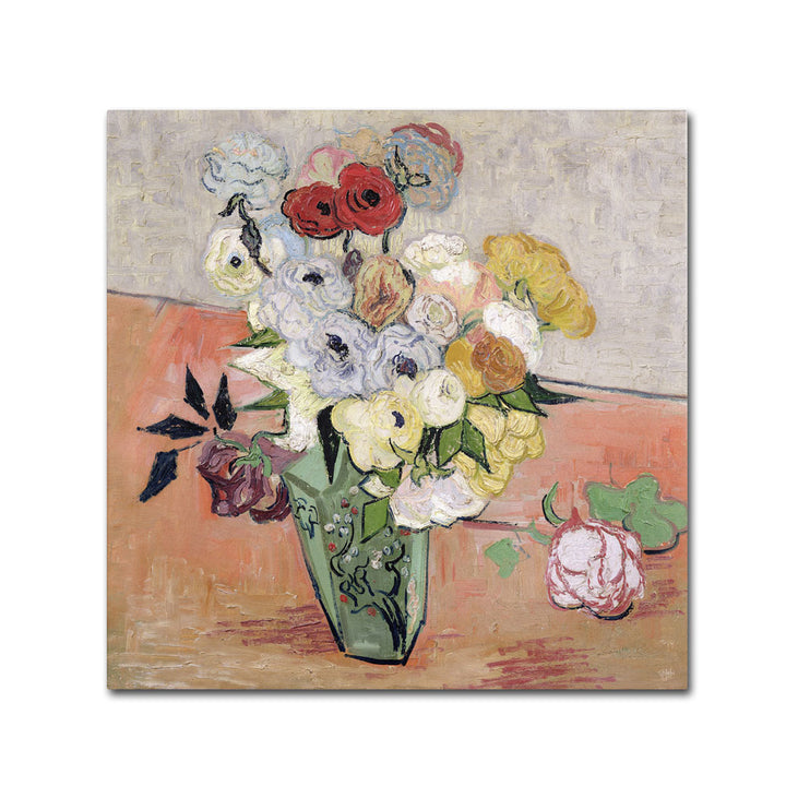 Vincent van Gogh Roses and Anemones, 1890 Huge Canvas Art 35 x 35 Image 1