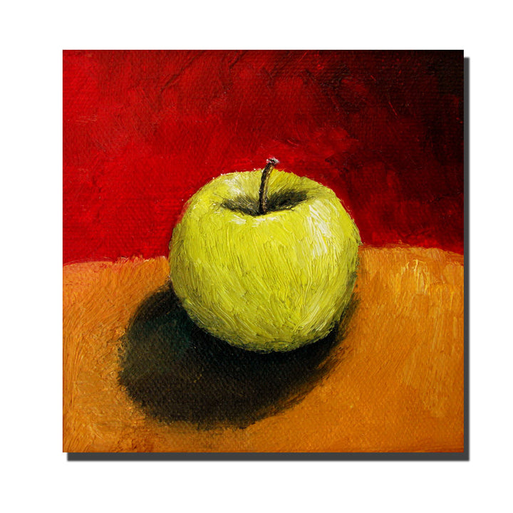 Michelle Calkins  Granny Smith with Gold and Red Huge Canvas Art 35 x 35 Image 1