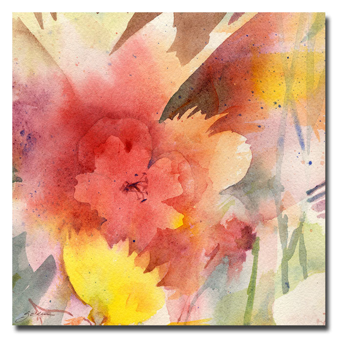 Sheila Golden Hibiscus Shadow Huge Canvas Art 35 x 35 Image 1